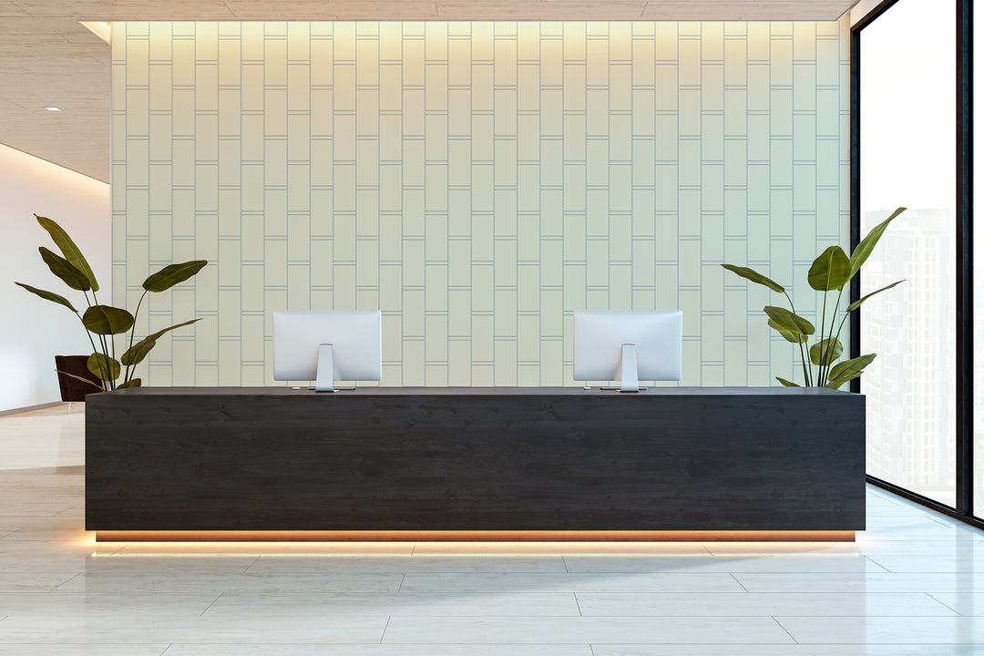 Pillar Stripe - Pale Mineral Blue Wallpaper