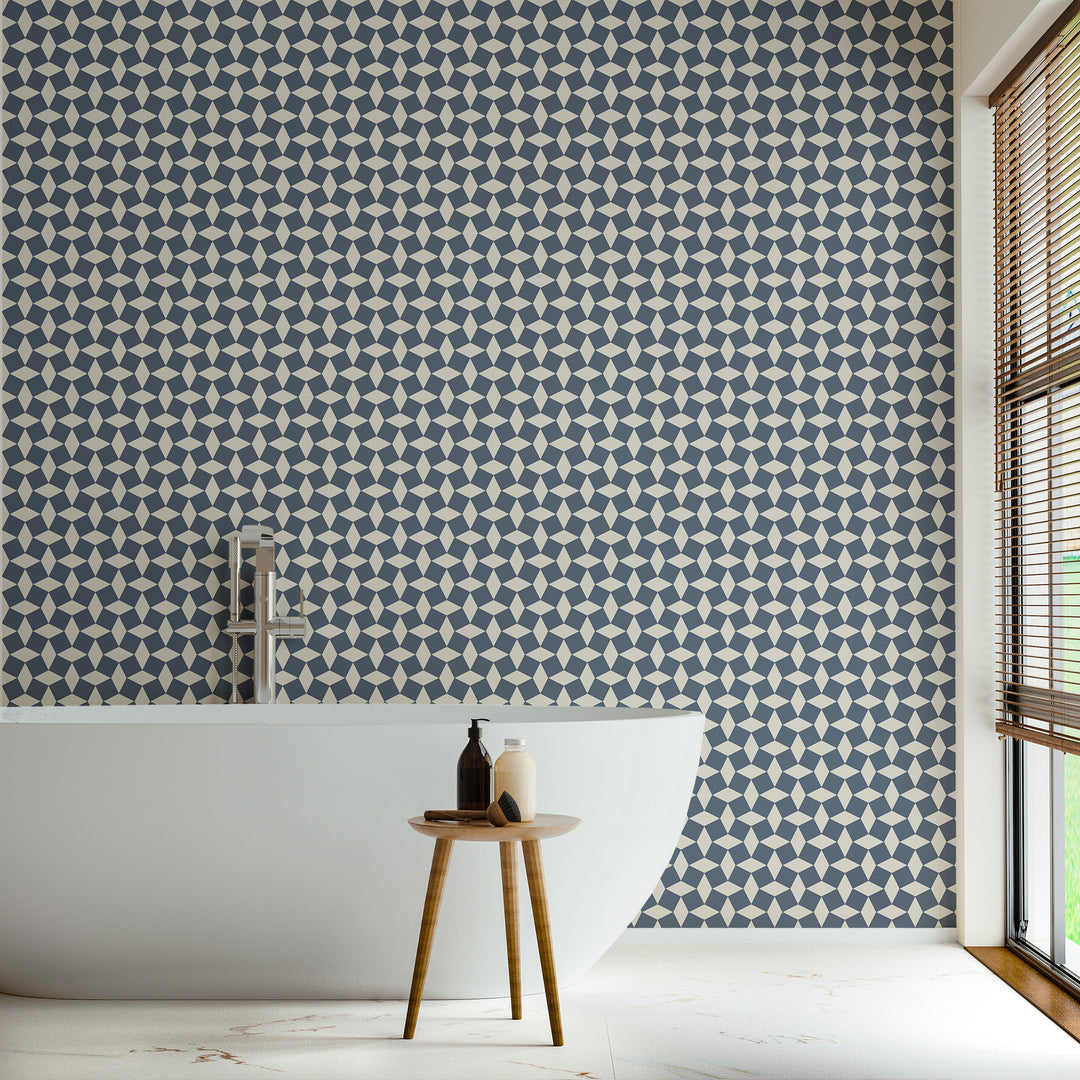 Tailored Check - Oxford Blue Wallpaper