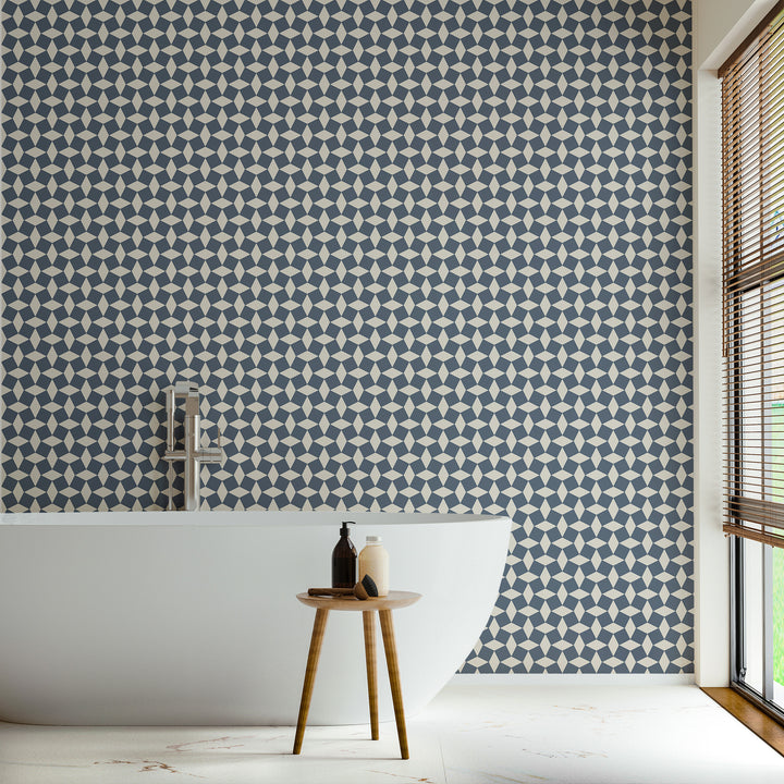 Tailored Check - Oxford Blue Wallpaper