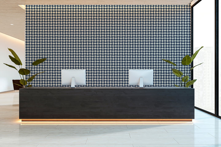 Tailored Check - Oxford Blue Wallpaper