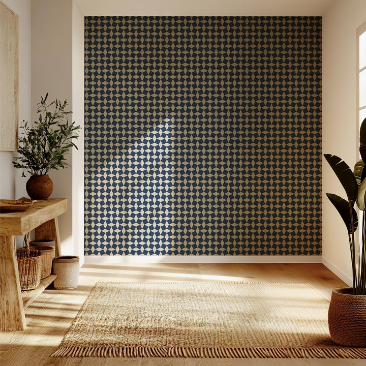 Tailored Check - Oxford Blue Wallpaper