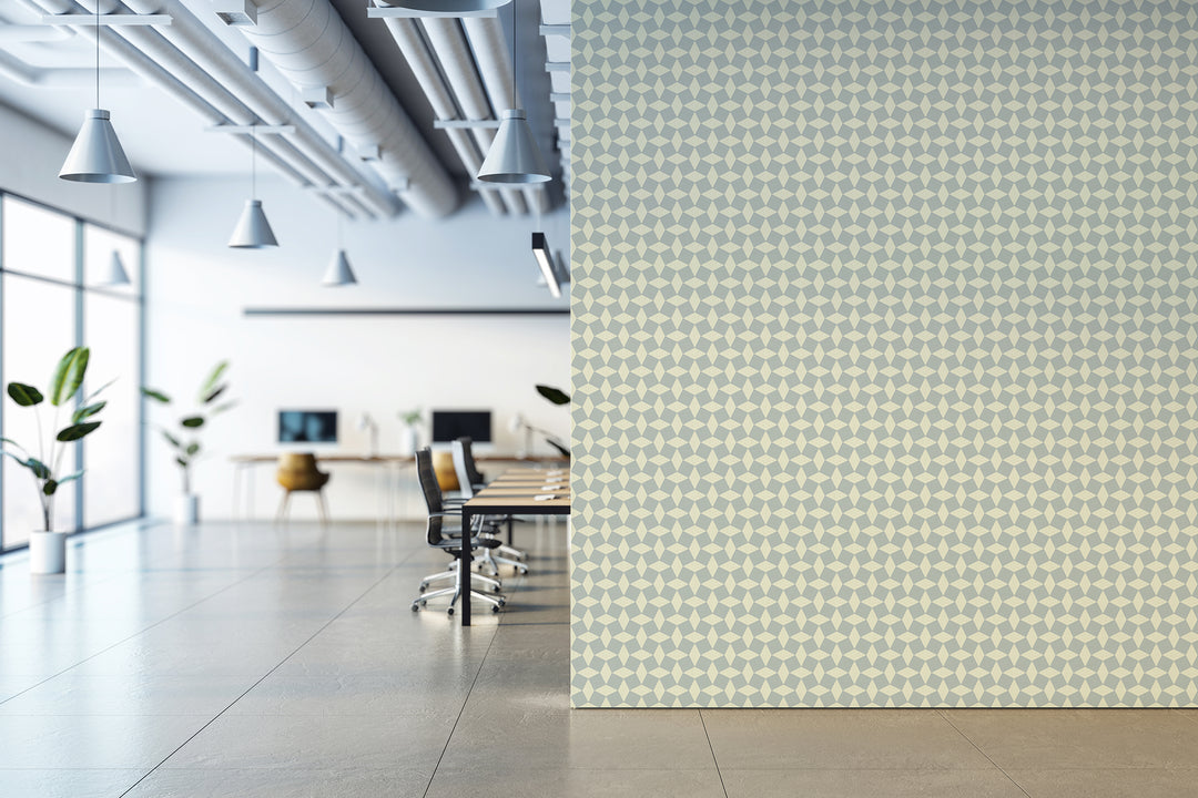 Tailored Check - Pale Mineral Blue Wallpaper