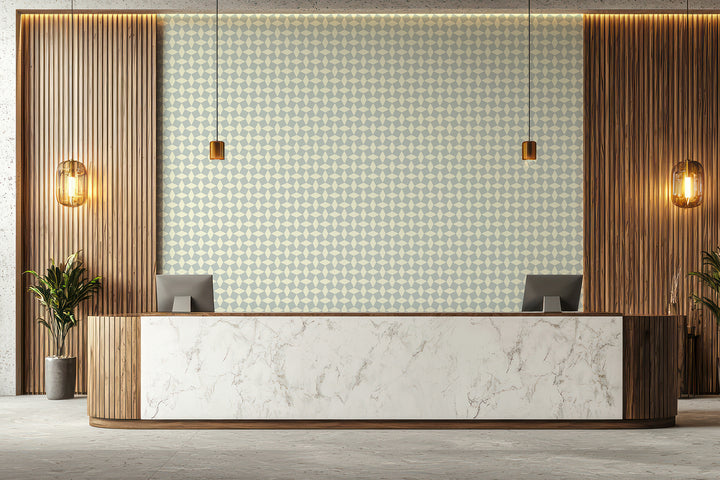 Tailored Check - Pale Mineral Blue Wallpaper