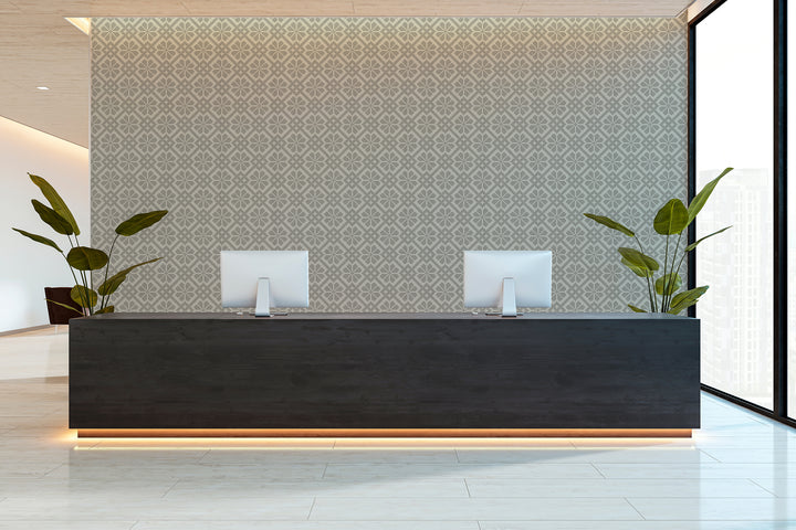 Villa Mosaic - Walnut Wallpaper