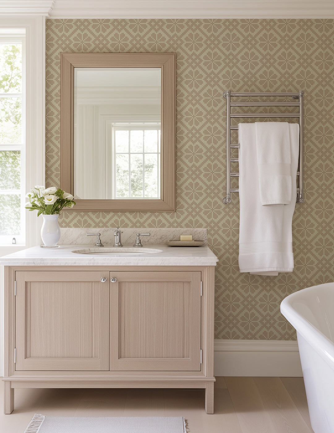 Villa Mosaic - Washed Terracotta Wallpaper
