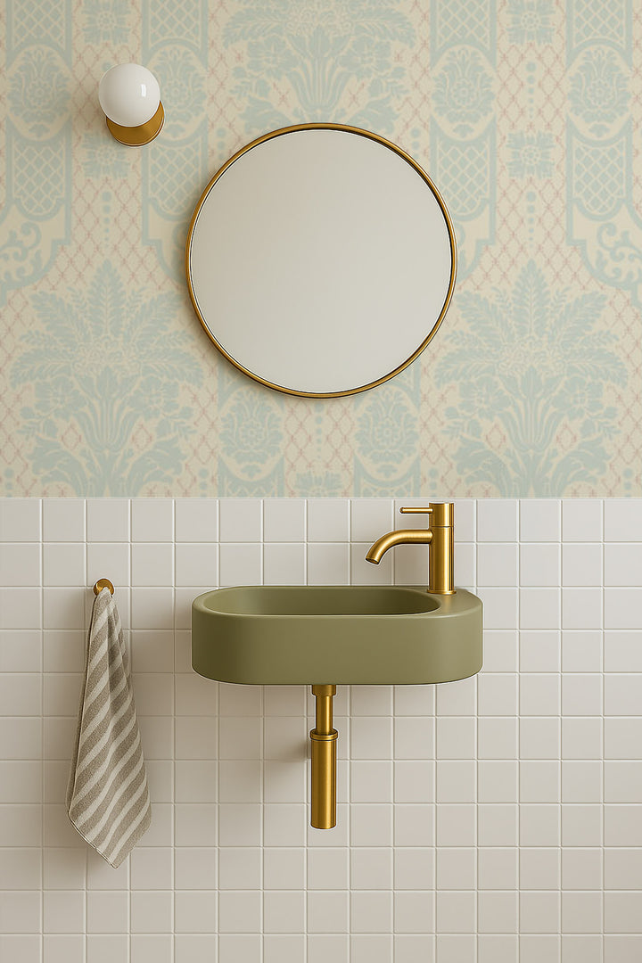Columnar Bloom - Eggshell Wallpaper