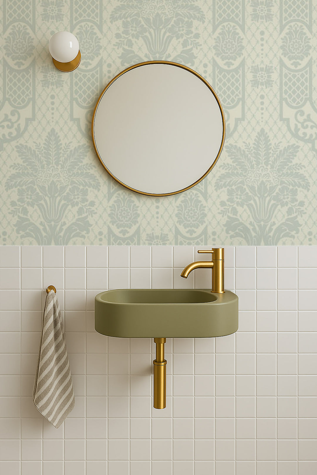 Columnar Bloom - Pale Blue Gray Wallpaper