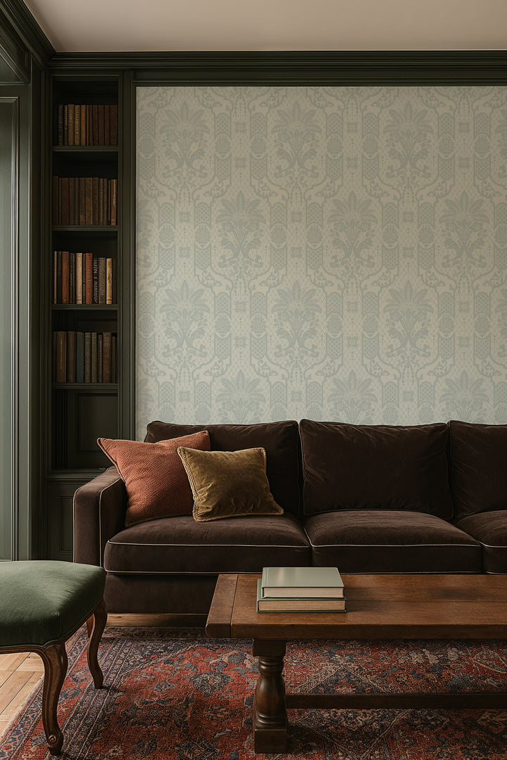 Columnar Bloom - Pale Blue Gray Wallpaper
