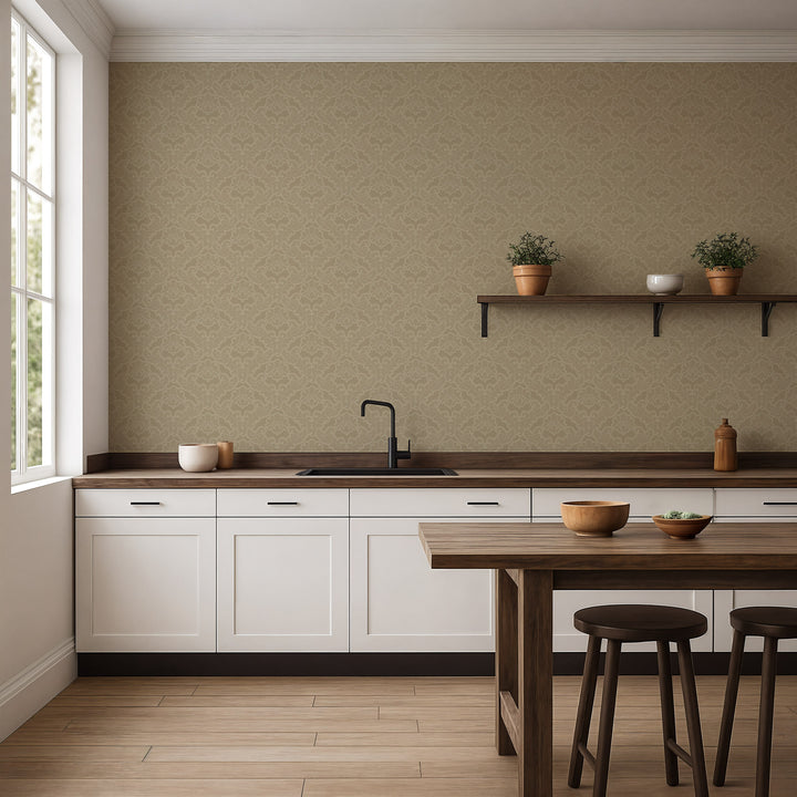 Drawing Room Leaf - Champagne Wallpaper