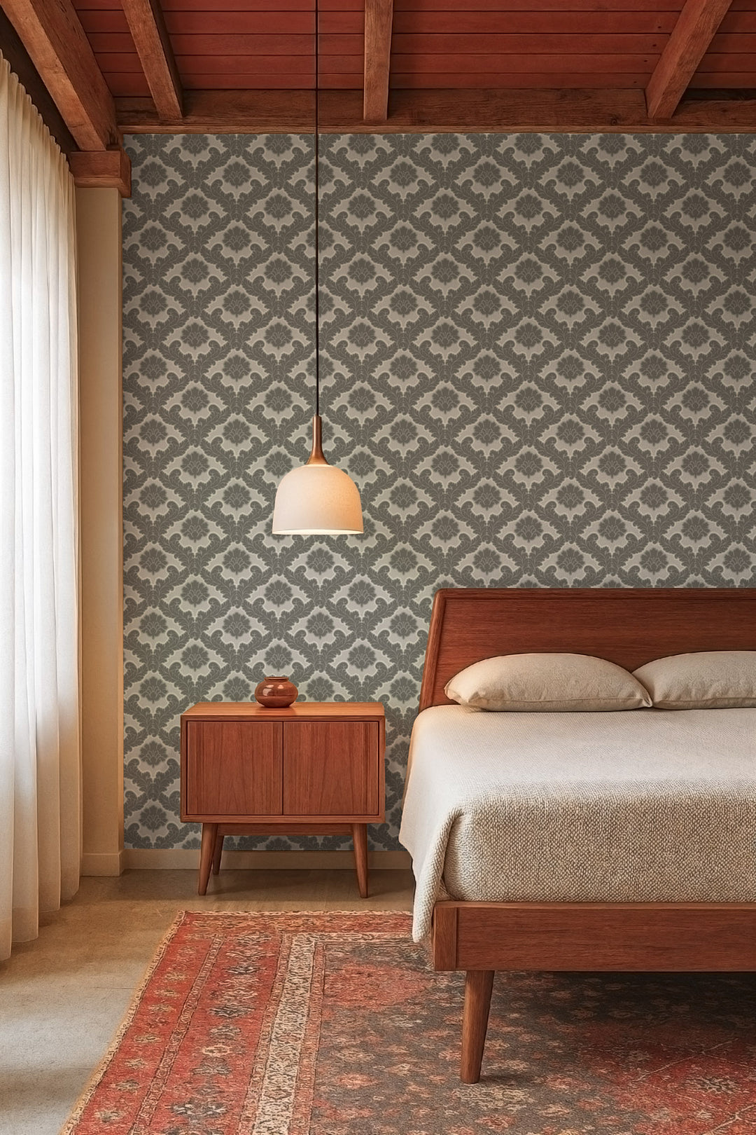 Drawing Room Leaf - Driftwood Wallpaper