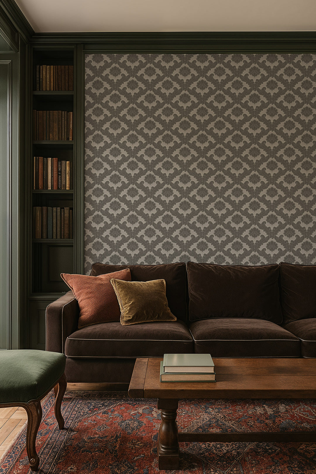 Drawing Room Leaf - Driftwood Wallpaper