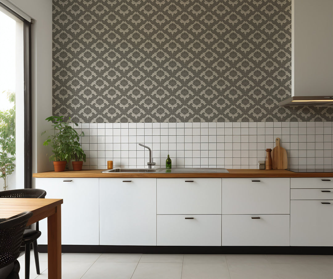Drawing Room Leaf - Driftwood Wallpaper