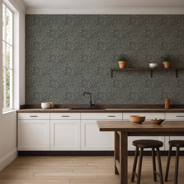 Florentine Vine - Obsidian Wallpaper