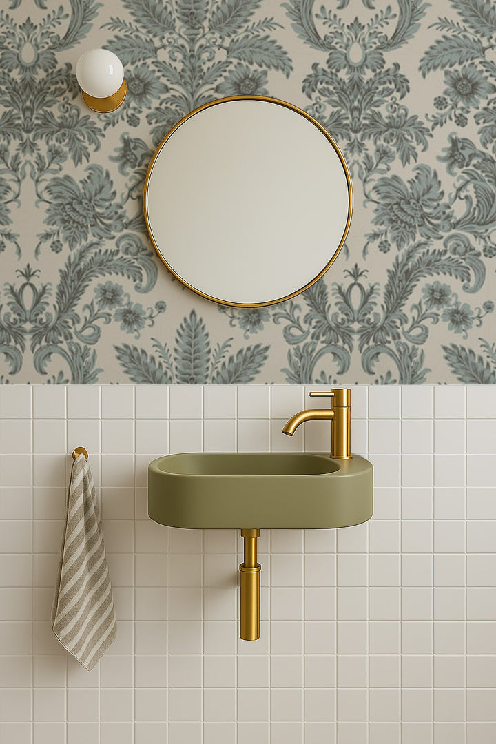 Parlor Paper - Celadon Wallpaper