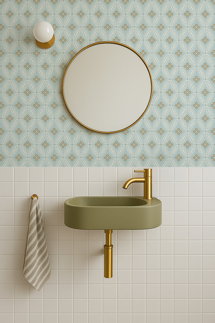 Stone Lace - Champagne Blue Wallpaper