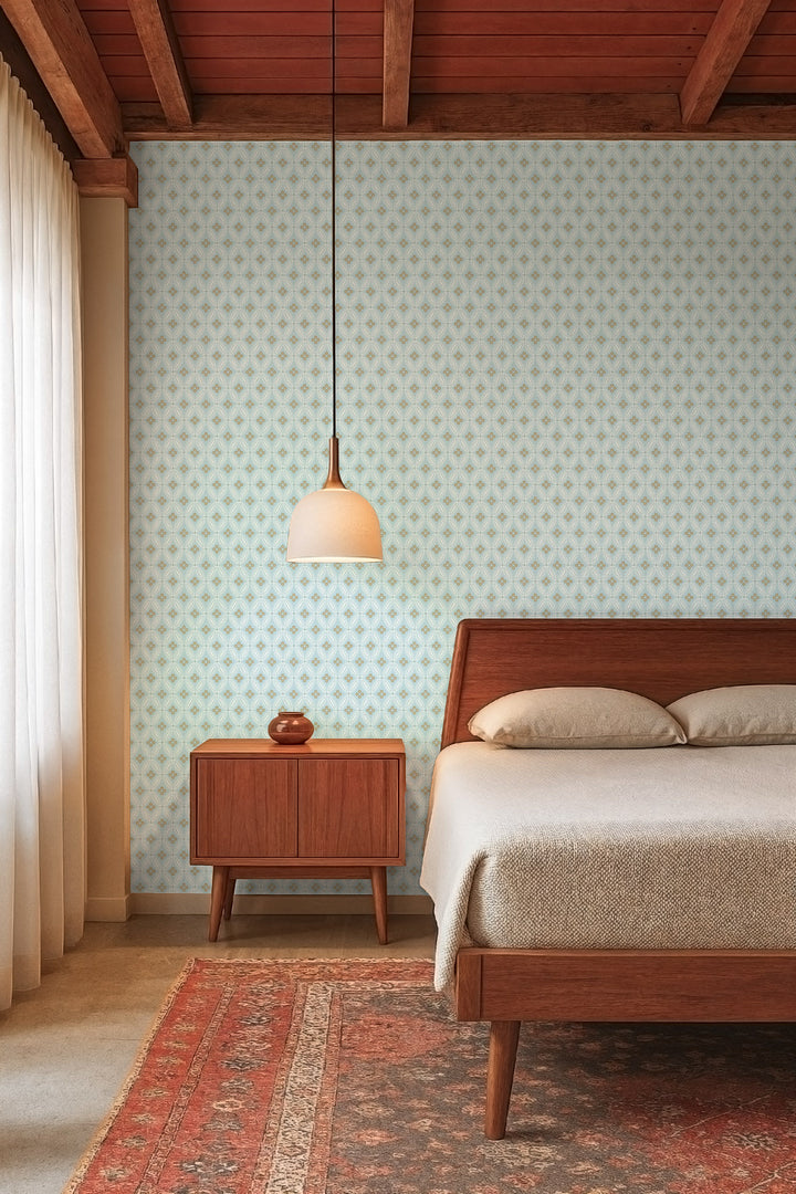 Stone Lace - Champagne Blue Wallpaper