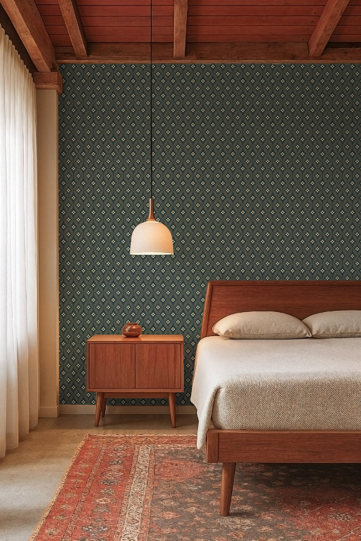 Stone Lace - Warm Black Wallpaper