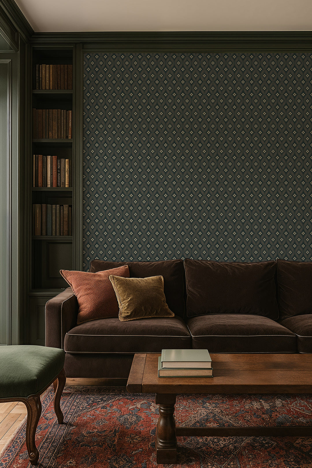 Stone Lace - Warm Black Wallpaper