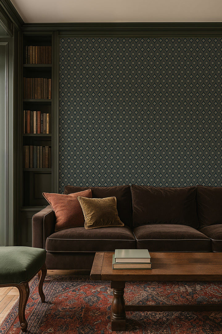 Stone Lace - Warm Black Wallpaper