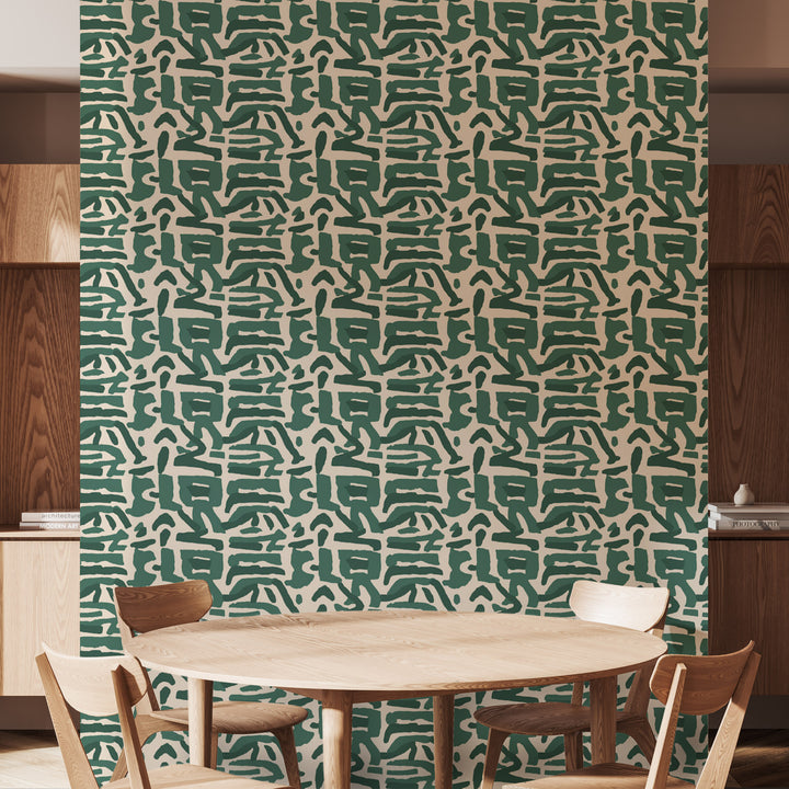Tribal Traditions - Emerald Wallpaper by Blessed Little Bungalow