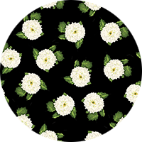 Dahlia - Black Floral Wallpaper by Cara's Garden