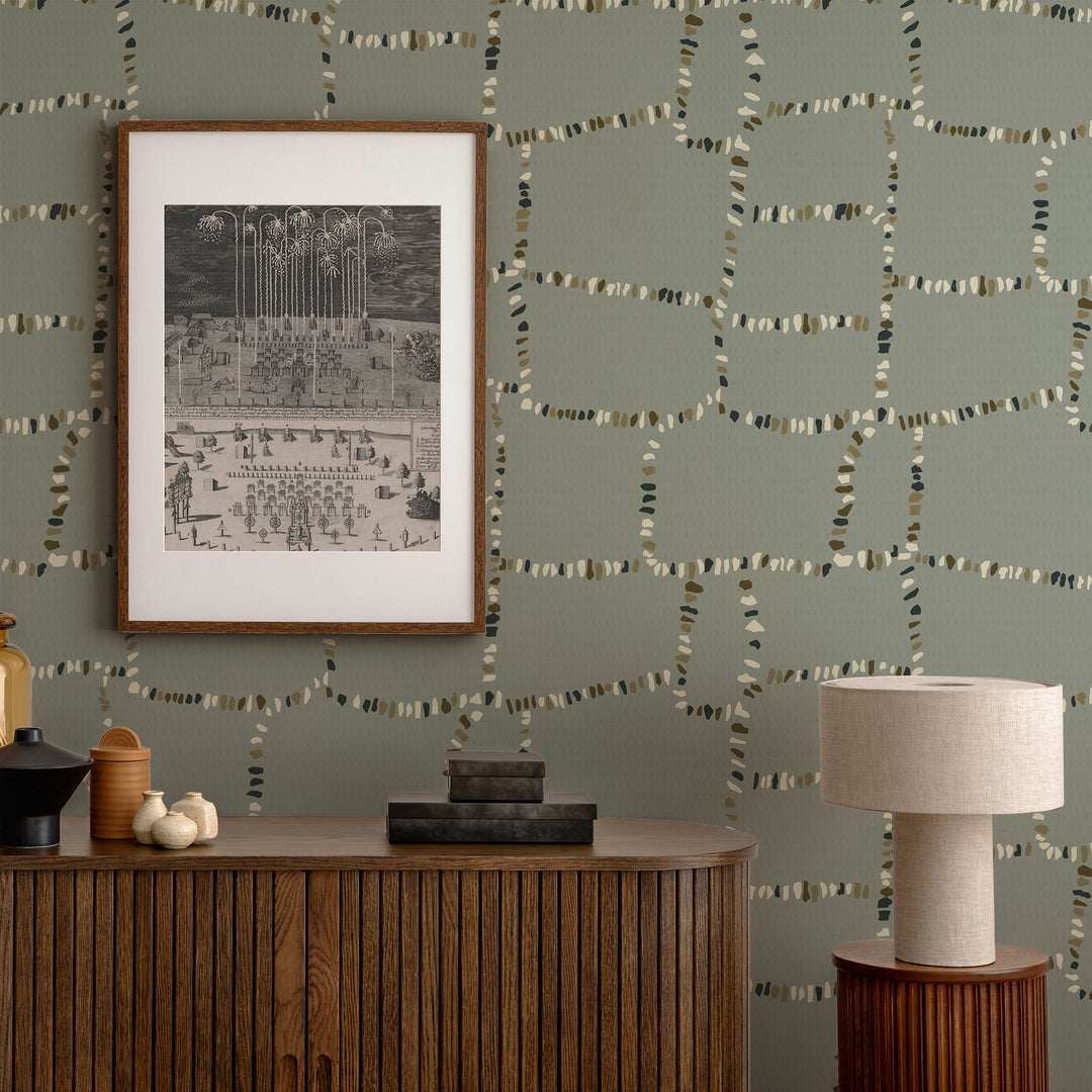 Tulum Ruins - Ash Blue Gray Wallpaper by Forbes Masters