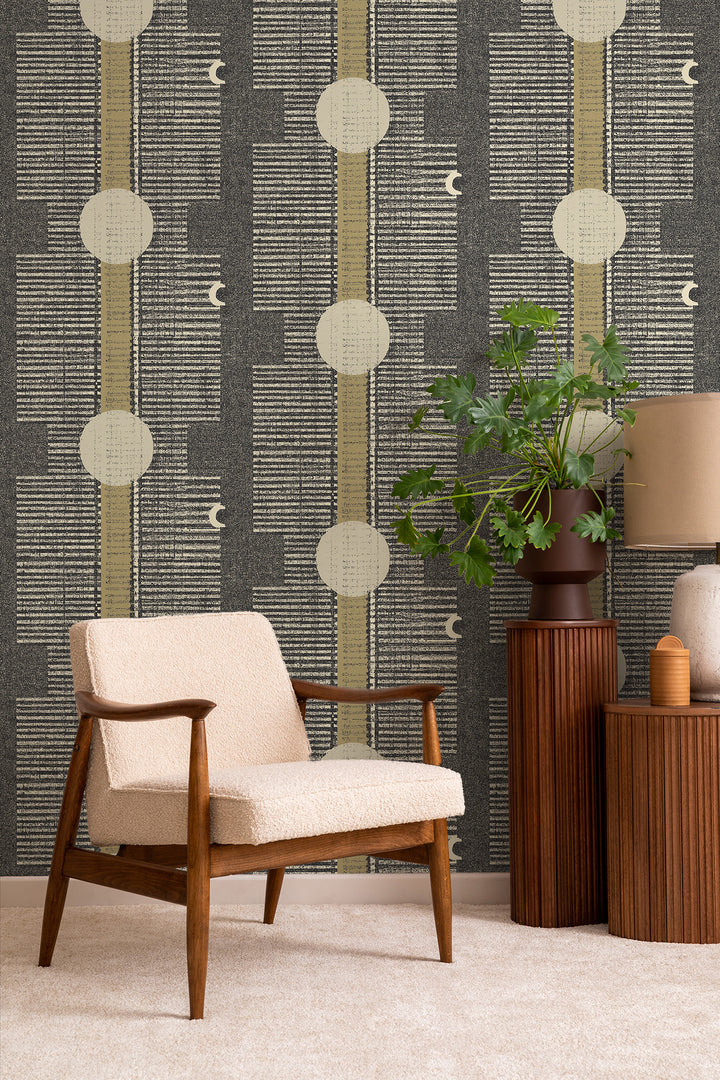 Inyanga - Newsprint Gray Wallpaper by Forbes Masters