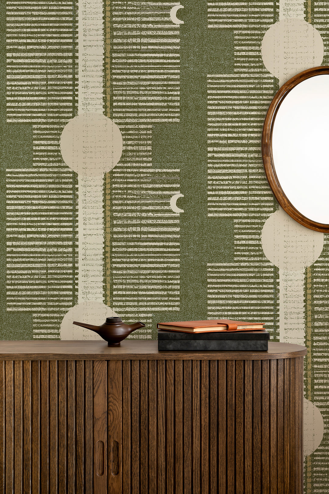 Inyanga - Olive Linen Wallpaper by Forbes Masters