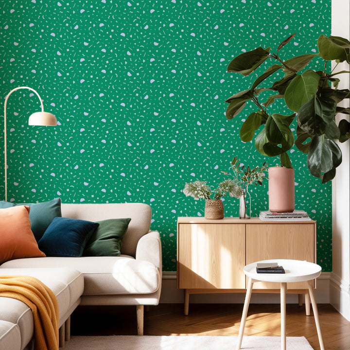 Confetti - Green Wallpaper by Poketo