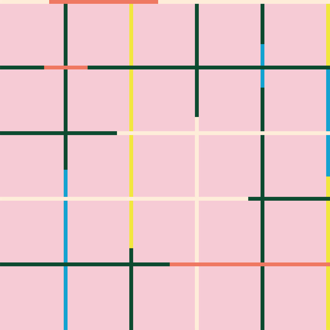 Grid- Pink Wallpaper by Poketo