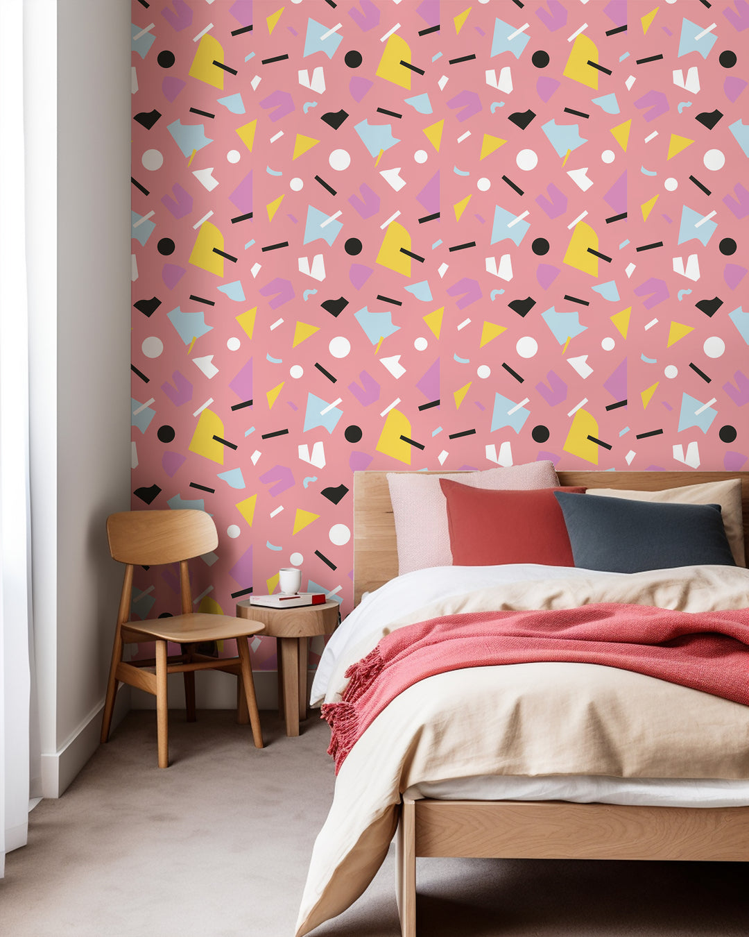 Shapes- Mauve Wallpaper by Poketo