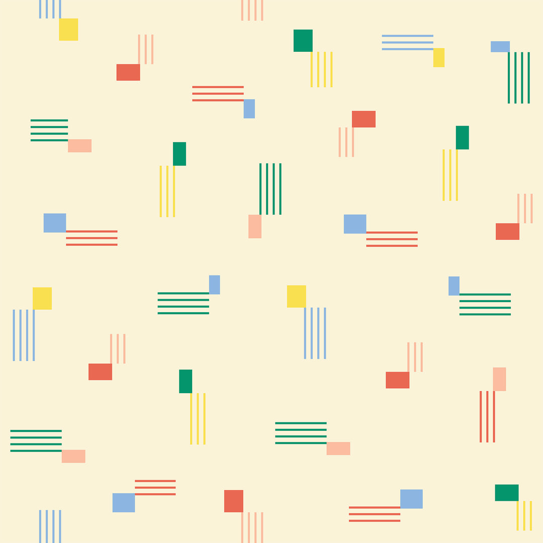 Stripes- Cream Wallpaper by Poketo