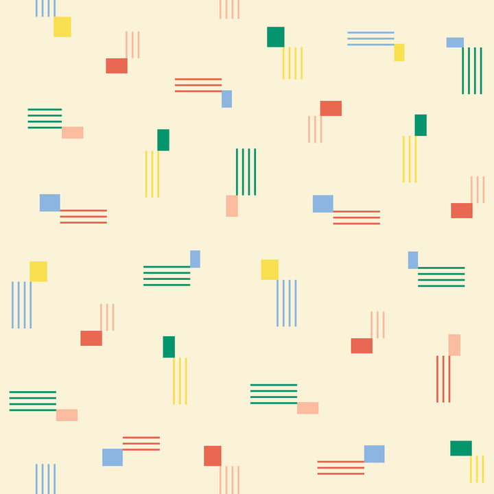 Stripes- Cream Wallpaper by Poketo