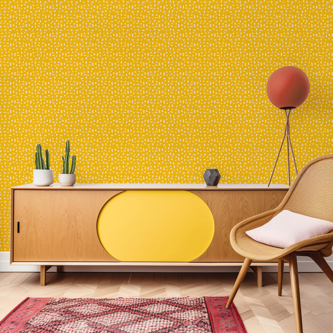 Chips - Yellow Wallpaper by Poketo