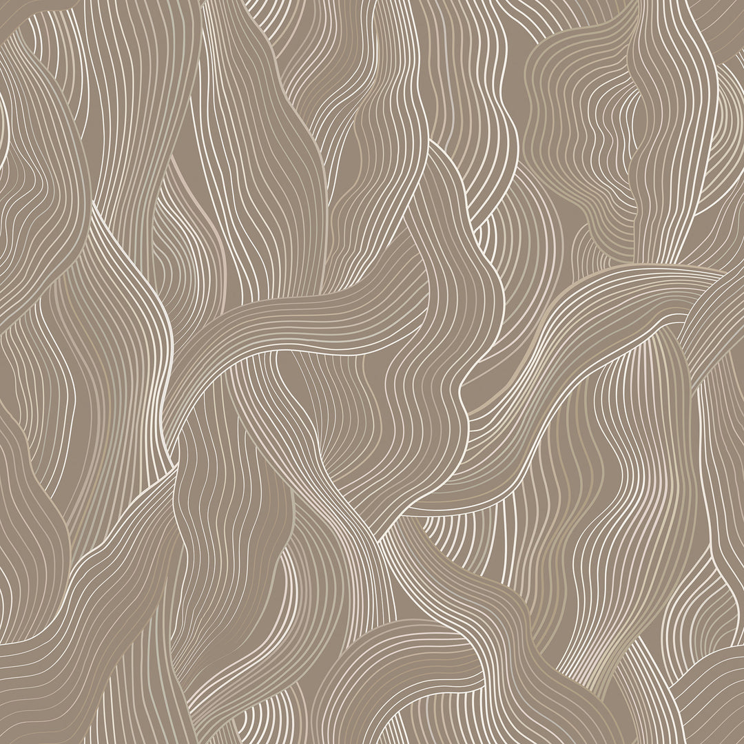 Meraki - Deep Taupe Wallpaper by Sabrina Yvonne