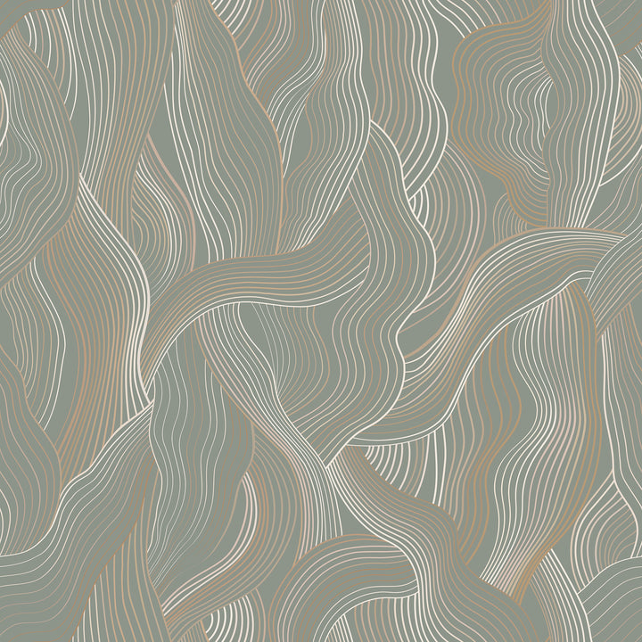 Meraki - Green Orange Wallpaper by Sabrina Yvonne