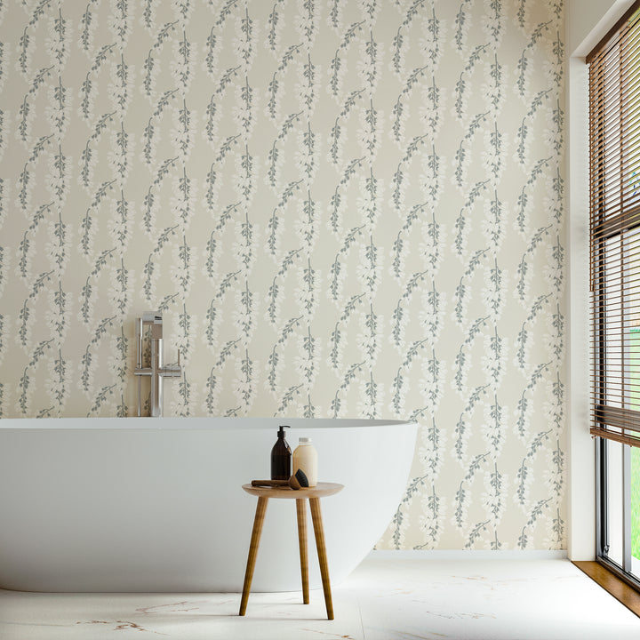Wisteria Floral - Linen Wallpaper