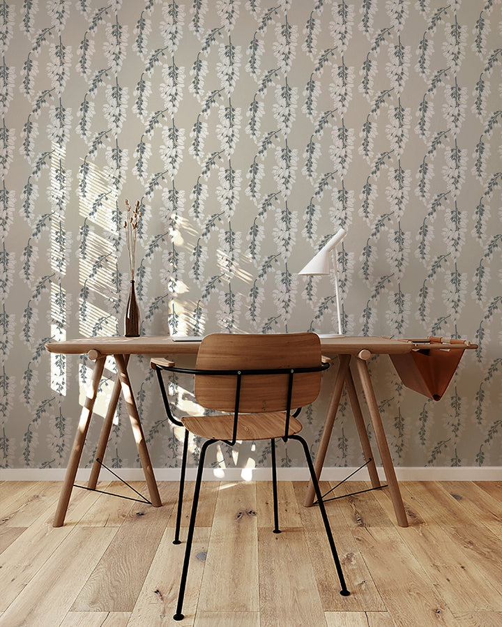 Wisteria Floral - Linen Wallpaper