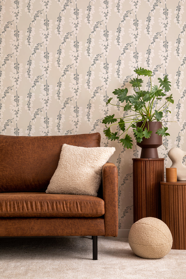 Wisteria Floral - Linen Wallpaper