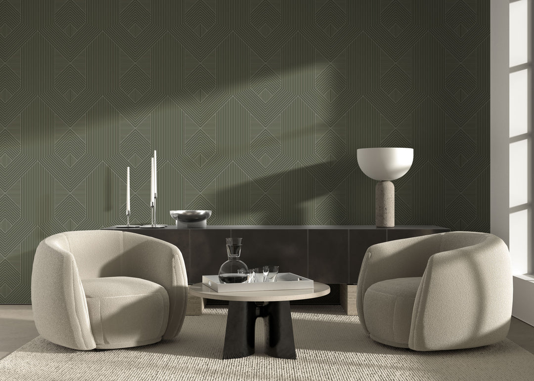 Zuri - Olive Wallpaper by Sabrina Yvonne