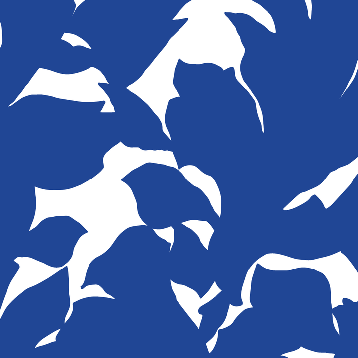 Holly - Yves Blue Botanical Wallpaper by Mrs. Paranjape