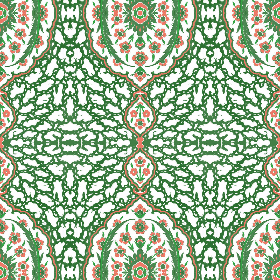 Ottoman Jewel - Kelly Green Wallpaper