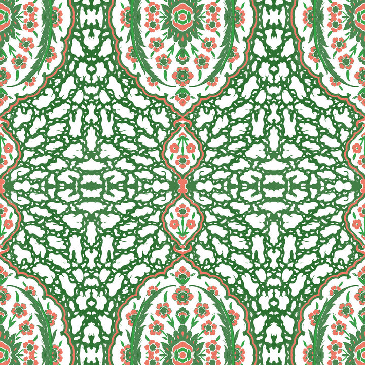 Ottoman Jewel - Kelly Green Wallpaper