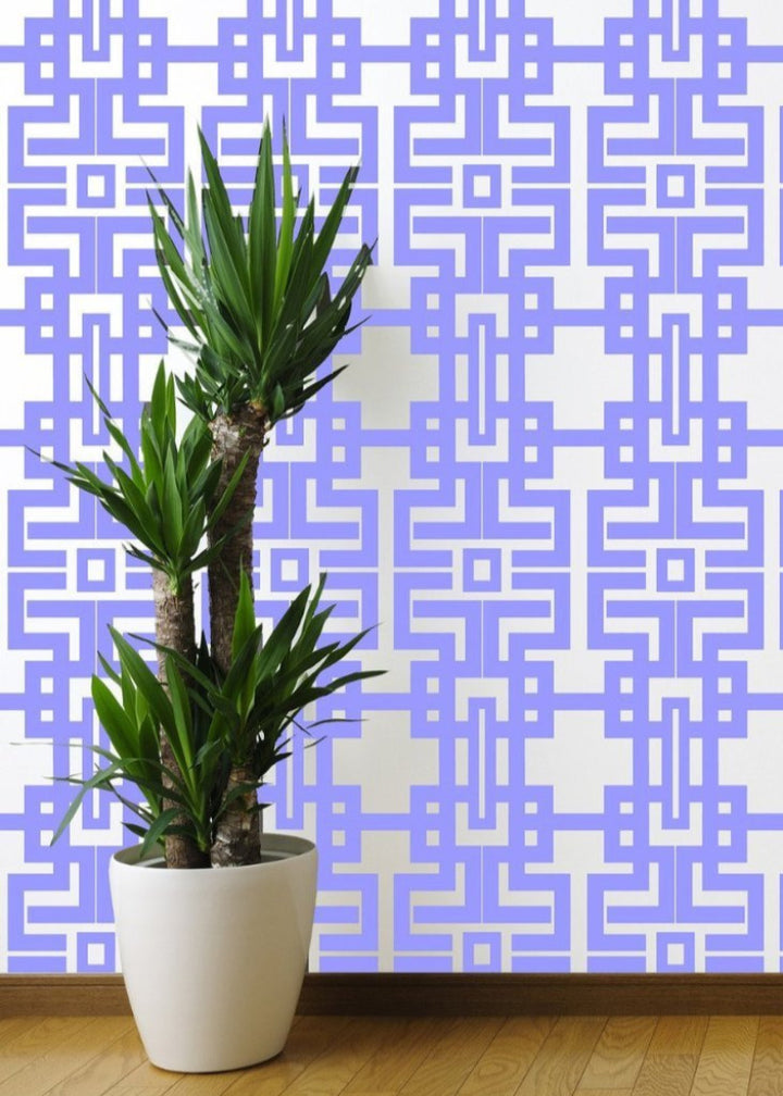 Aztec - Periwinkle Wallpaper by The Blush Label