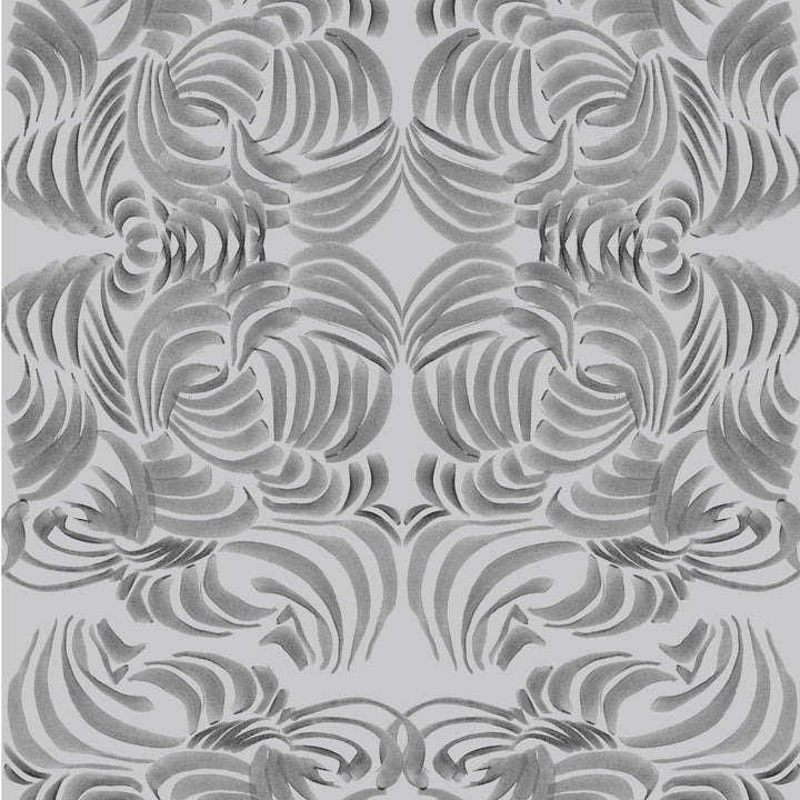 Silver Flora Wallpaper