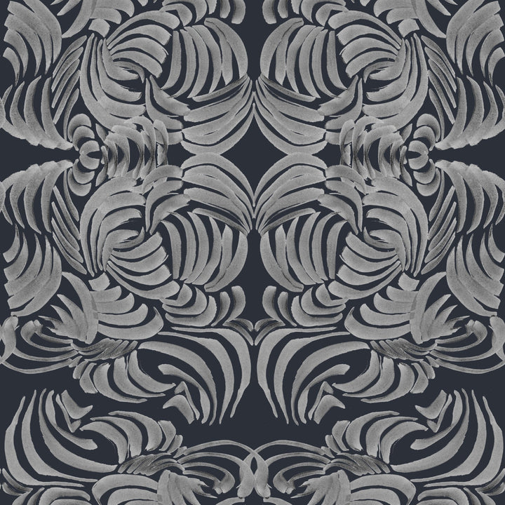 Silver Night Flora Wallpaper