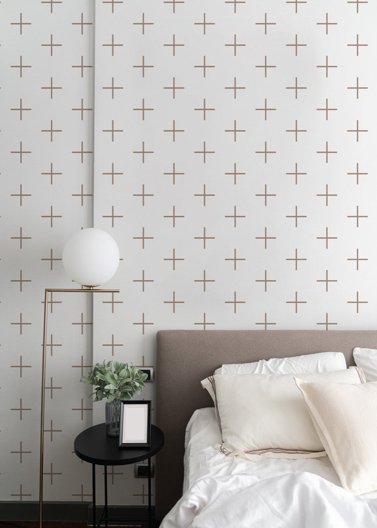 Addition Large - Truly Taupe Geometric Wallpaper by Mrs. Paranjape