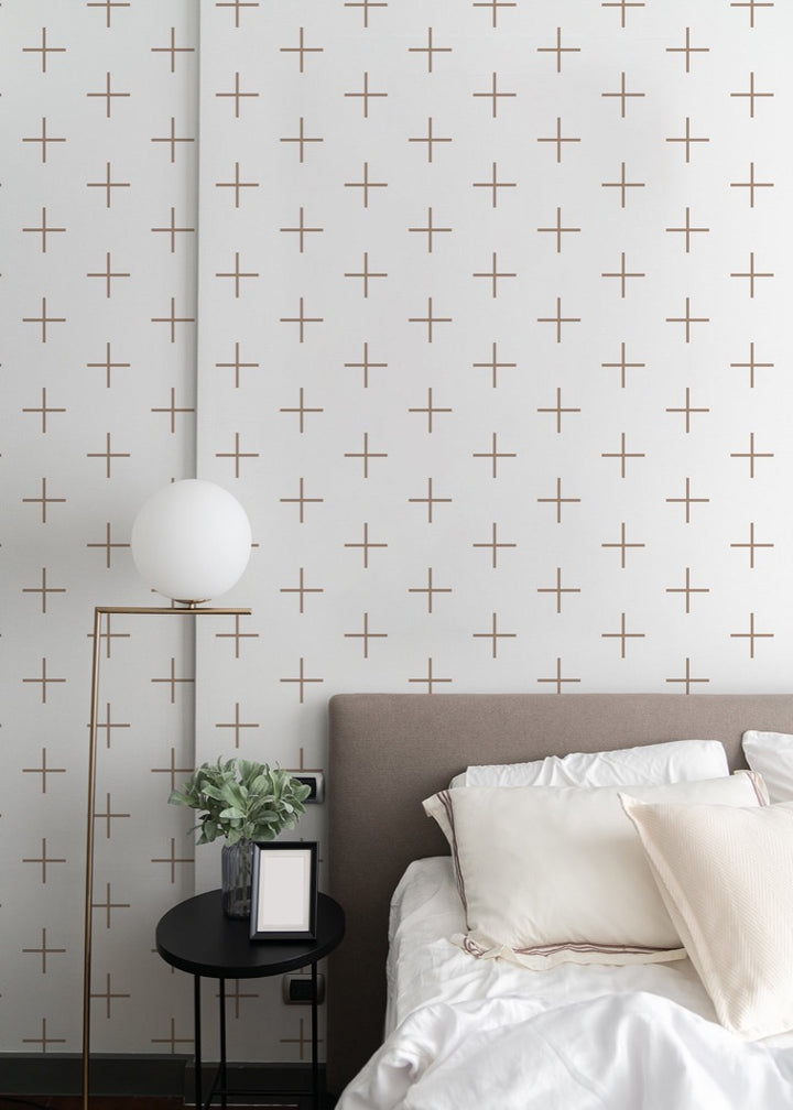 Addition Large - Truly Taupe Geometric Wallpaper by Mrs. Paranjape