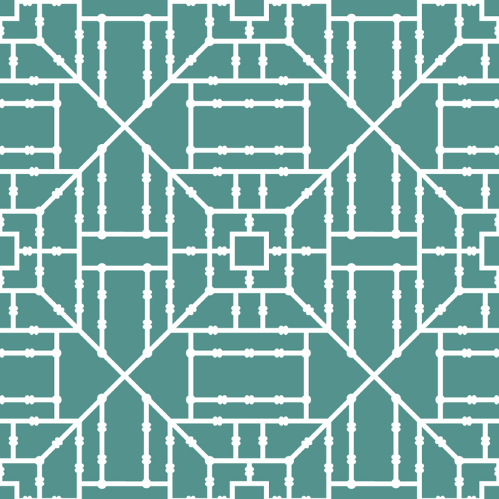 Bamboo Trellis - Teal Wallpaper by The Blush Label