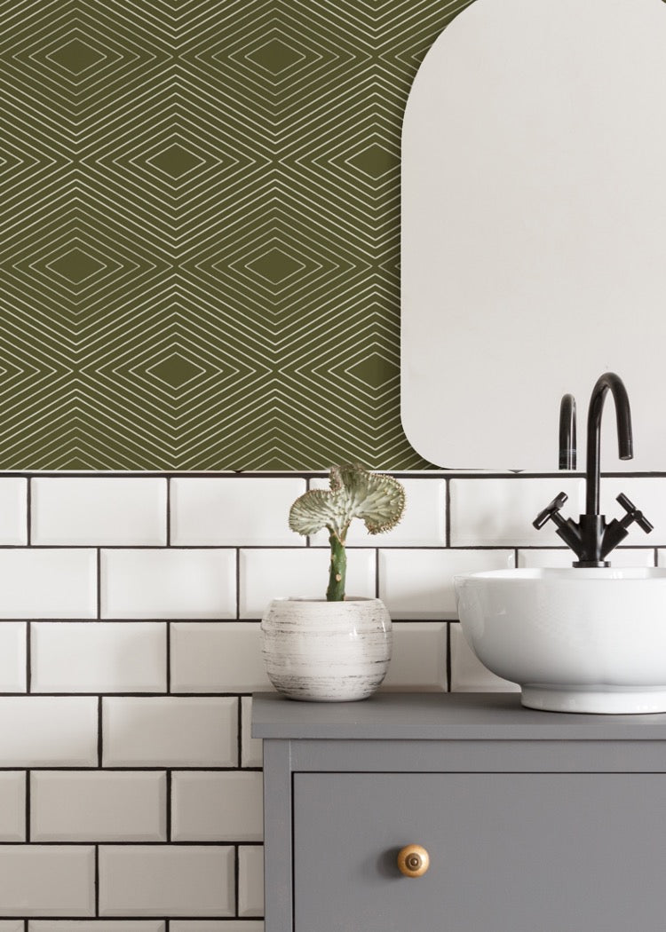 Huron - Deep Olive Wallpaper